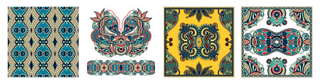 Traditional ornamental floral paisley bandannaのイラスト素材
