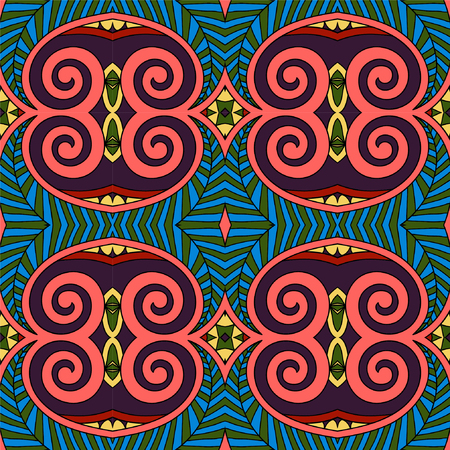 seamless colored vintage geometric pattern, texture for wallpaperのイラスト素材