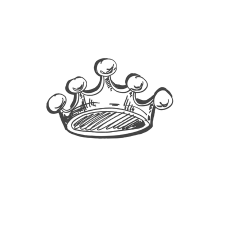 sketch doodle drawing icon of cartoon crown, vector illustrationのイラスト素材