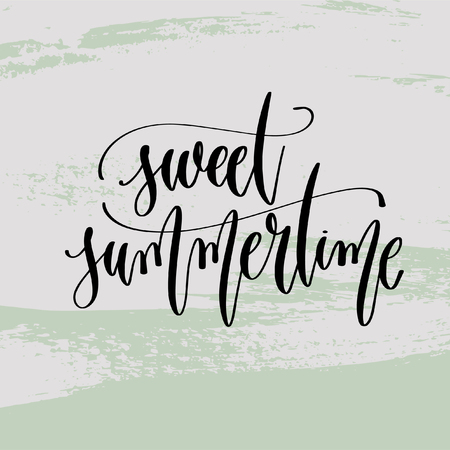 sweet summertime - hand lettering poster to summer holidayのイラスト素材