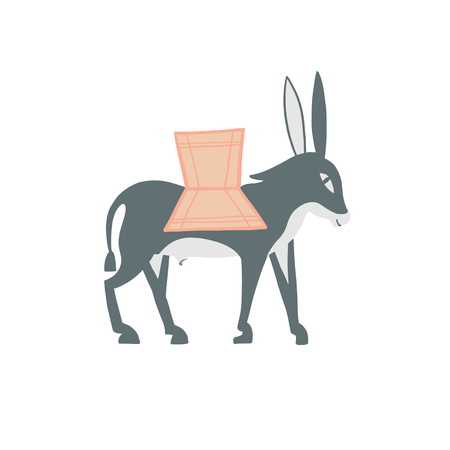 decorative donkey in egyptian style, vector illustrationのイラスト素材