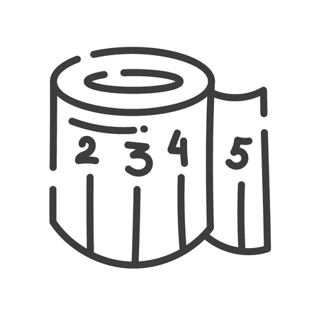 trendy line style icon about sewing toys - tape measure, vector illustrationのイラスト素材