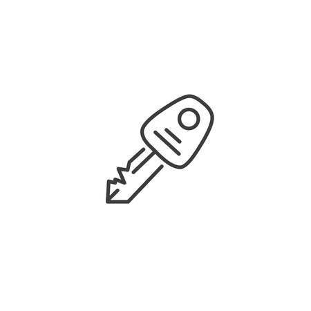 Urban and city element icon - apartment key in trendy simple line art styleのイラスト素材