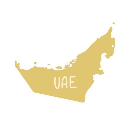 United Arab Emirates map in flat hand drawing styleのイラスト素材