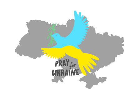 Dove of peace on the background of the map of Ukraineのイラスト素材