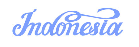 hand lettering inscription Indonesia, calligraphy vector illustrationのイラスト素材
