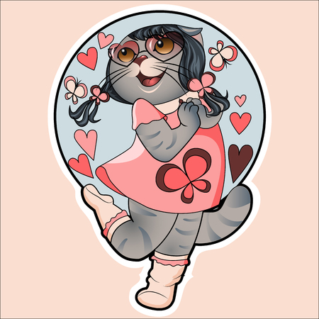 Surrounded by hearts and butterflies, illustrationのイラスト素材