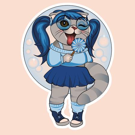 Funny catのイラスト素材