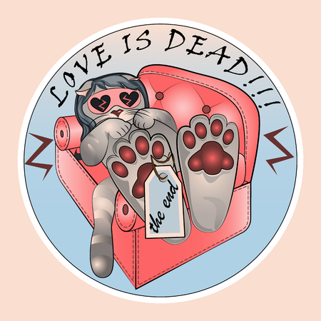 Cat dyingのイラスト素材