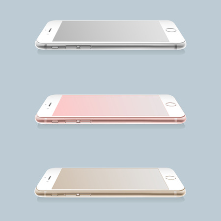 Realistic smartphones mockup set, vector illustration.のイラスト素材