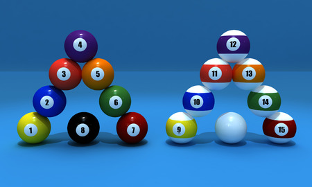 3d graphic for all balls of billiard gameの写真素材