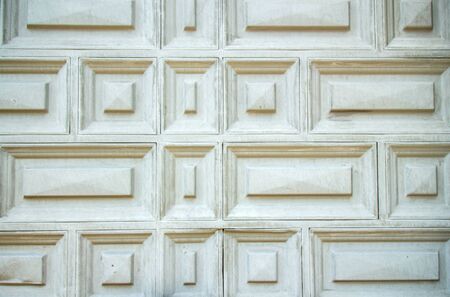 Old wooden white surface background , fragment of doorの写真素材