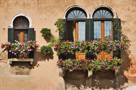 Windows in Venice, Italyの写真素材