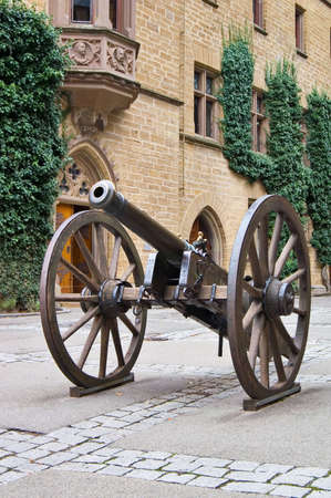 Medieval cannon, Hohenzollern castle, Germanyの写真素材