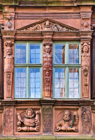 Haus zum Ritter window, Heidelberg, Germanyの写真素材