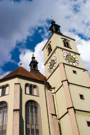Green church, Regensburg, Germanyの写真素材