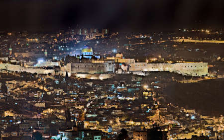 Night view over the old city of Jerusalem, Israel Night view over the old city of Jerusalem, Israel