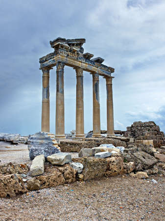 Ruins of the Apollo Temple in Side, province of Antalya, Turkeyの写真素材