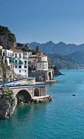 View of Atrani, Costiera Amalfitana, Italyの写真素材