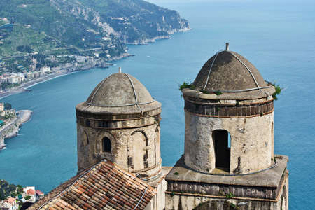 View of Amalfi coast from villa Rufolo, Ravello, Italyの写真素材