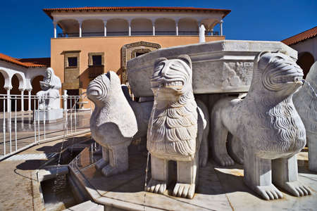 The Lions fountain in Ralli museum yard, Caesarea, Israelの写真素材