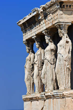 The Porch of the Caryatids, Erechtheum, Acropolis of Athens, Greeceの写真素材