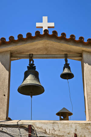Greek church bell tower, Athens, Greeceの写真素材