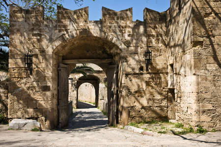 Amboise Gate, Old Town of Rhodes, Greeceの写真素材