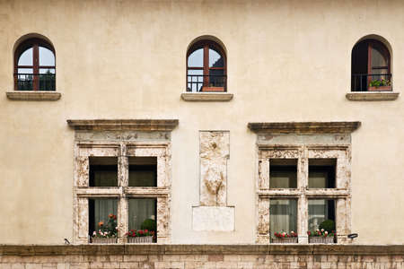 Perugia windows, Umbria, Italyの写真素材