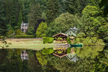 Loch Ard lakeside, Scotlandのeditorial素材