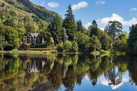 Loch Ard lakeside, Scotlandのeditorial素材