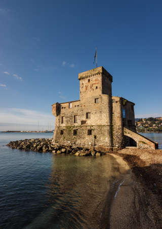 Small fortification in Rapallo is resort town in the Tigullio Gulf, the province of Genoa, Liguria, Italyの写真素材