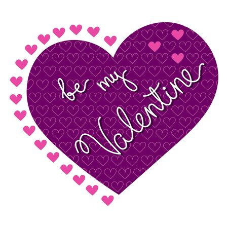 Handwritten lettering Valentines Day February 14th. Declaration of love.のイラスト素材