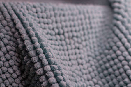 Close-up texture of a terry towel. Gray fabric.の写真素材