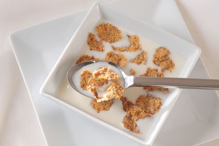 Milk and cereal.