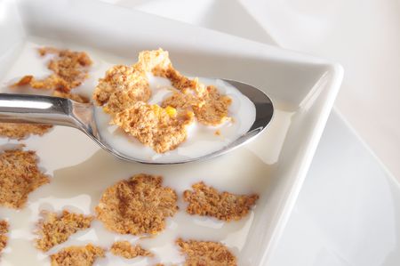 Milk and cereal.