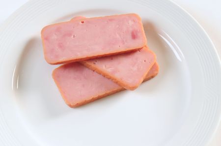 Slices of ham.の写真素材