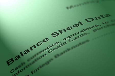 Balance sheet data.の写真素材
