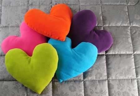Heart shape cushions.の写真素材