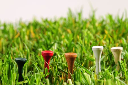 Golf tees.の写真素材
