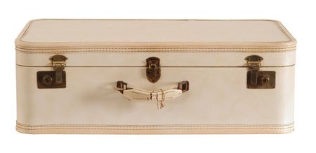 Antique travel bag. Isolatedの写真素材