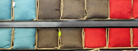 Cushions on shelves.の写真素材