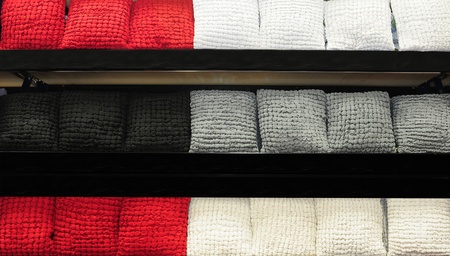 Cushions on shelves.の写真素材