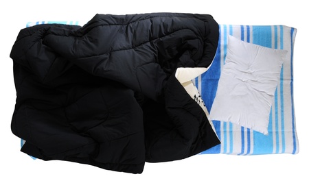 Messy bed. Isolatedの写真素材