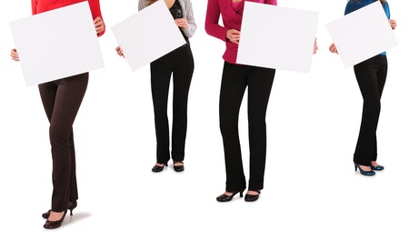 Holding white board. Business concept.の写真素材