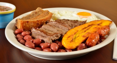 Colombian meal  Bandeja Paisaの写真素材