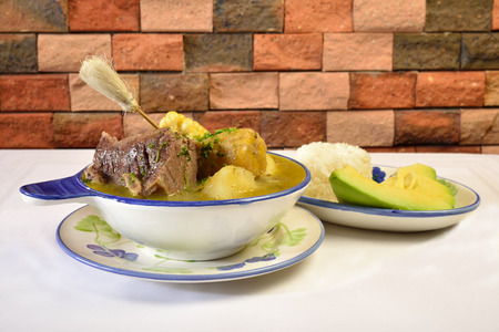 Colombian food  Caldo de costilla の写真素材