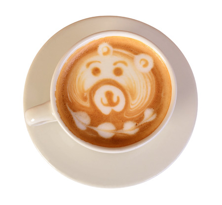 Cappuccino with pig design の写真素材