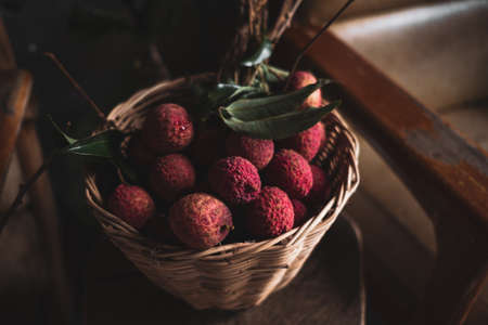 High Angle View Of Litchis