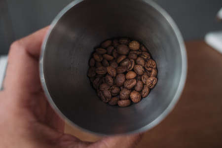 barista dripping coffee and slow coffee bar styleの写真素材